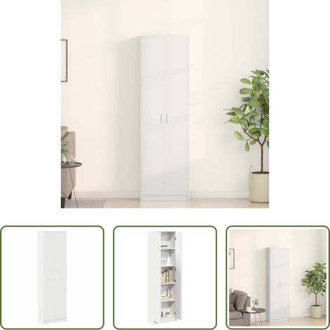 Schrank - Kleiderschrank mit Regal Weiß 55 x 25 x 189 cm Holzwerkstoff (1/5)
