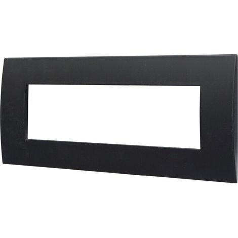 Ettroit VA83702 Placca serie Venus, 7 moduli, plastica, nera, compatibile con serie Vimar Arkè