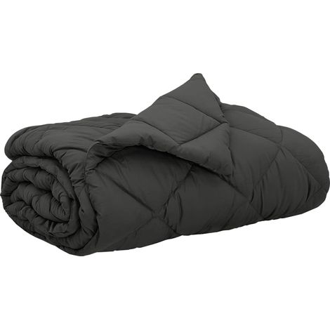 Duvet d'été simple Anthracite 220 x 260 cm Microfibre
