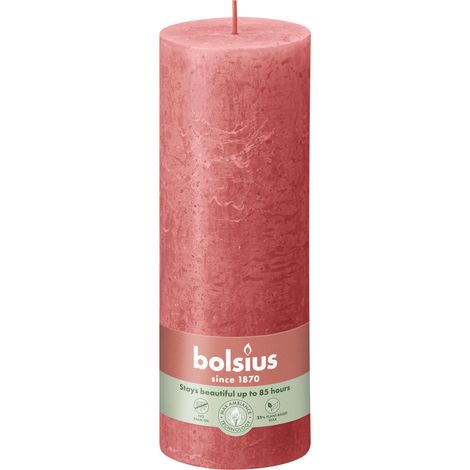 Bolsius Rustik Stumpenkerze rosa blüte, Höhe 19 cm, Ø 6,8 cm Stumpen- und Kugelkerzen (1/2)