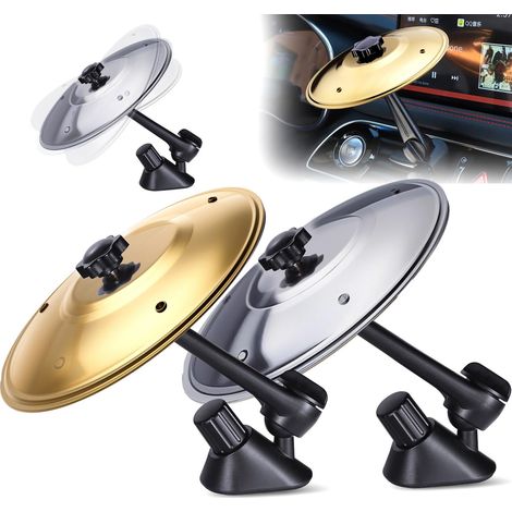 Lot de 2 mini cymbales anti-collision pour voiture, décoration pour grille d'aération, compatible avec tous types de véhicules, argent et or (1/5)