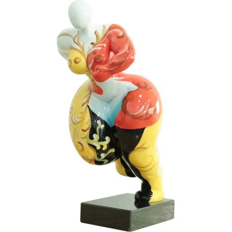 Statue femme sportive avec peinture ornements H52 cm - LADY QUEEN