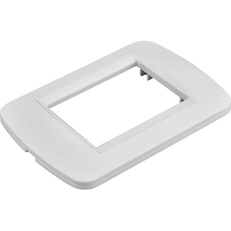Placca Plastica Ovale MBL 3 Moduli/Posti Compatibile Bticino Living 17 Colori Disponibili (Bianco Completo)