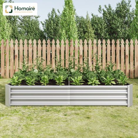 HOMAIRE Hochbeet Metall Gartenpflanzenbeet aus robustem Stahlblech mit Rostschutz und langer Haltbarkeit, ideal für Gemüse, Kräuter und Blumen