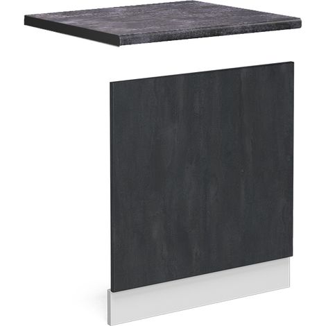 Pannello frontale R-Line, Calcestruzzo nero, 60 cm PL Antracite, Vicco
