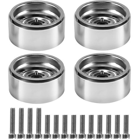 4 PièCes 1.9 Jante de Moyeu de Roue en MéTal Verrouillage pour 1/10 Crawler TéLéCommandé Axial SCX10 90046 AXI03007 TRX4 D90,1 (1/5)