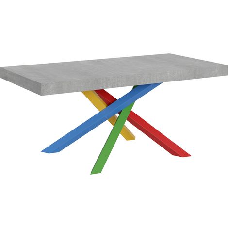 Table Extensible 200/304X90 Cm Volantis Pieds Béton Multicolores 4/B (1/5)