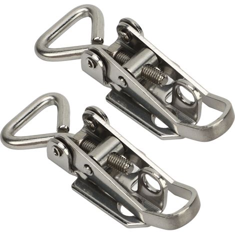 Set aus 2 vibrationsdämpfenden Bootsriegeln, aus Edelstahl 304, 66 bis 75 mm, mit Verriegelungssystem und Befestigungsklemme für Bootsluken und Staufächer (1/5)