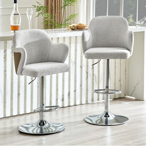 Taburetes de bar giratorios regulables con reposabrazos OKMYHOME (1/5)