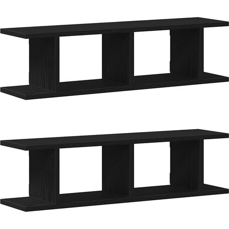 Maison Exclusive - Estantes de pared 2uds roble negro 75x18x20cm