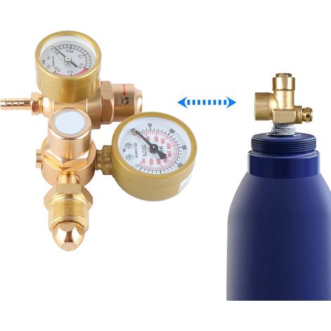 Régulateur d'argon/dioxyde de carbone OBC-038TG, régulateur de soudage TIG/MIG, débitmètre, détendeur de bouteille à économie d'énergie 4500 psi, filetage d'entrée CGA580, sortie 1/4", débit 6,605 GPM (1/5)