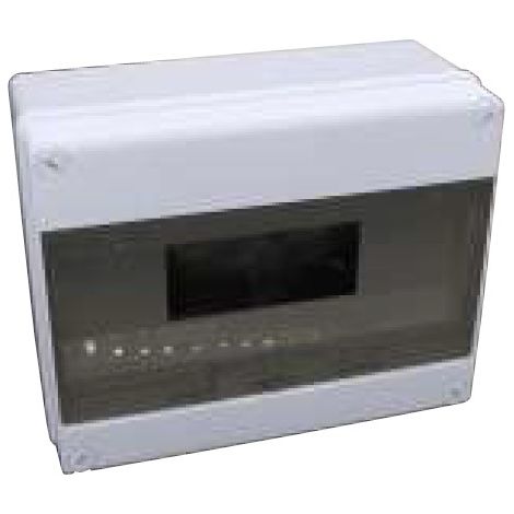 FAEG Centralino slim da parete IP65 12 moduli grigio RAL 7035 con portello trasparente fumè 246 x 197 x 112mm - 14212