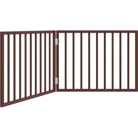 Barrière pour chien Barrière de sécurité pliable 2 panneaux 160 cm bois de peuplier CFW17994 (1/5)