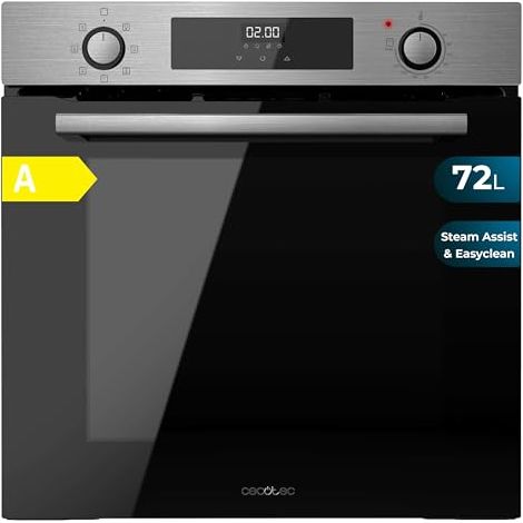 Cecotec 60cm Bolero Hexa M226000 Edelstahl-Multifunktionsbackofen A. 2800W, 72L, 7 Funktionen, Grillmodus, Umluftgrill, Umluftmodus, Auftauen, Dampffuß X2, Dampf-EasyClean, Dampf-Assistent