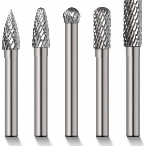 1 Foret rotatif carbure tungstène, queue 6mm, diamètre 5-8mm, pour métal marbre jade, usinage HRC70 (1/5)