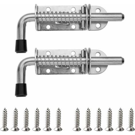 Ciel-Serrure à ressort en acier inoxydable – Lot de 2 – Avec trous de montage pré-percés pour une installation facile – Revêtement antirouille