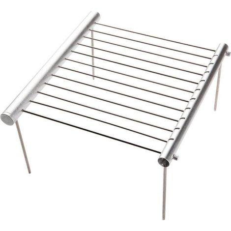 Barbecue de camping portable au charbon de bois mini barbecue démontable en acier inoxydable chromé pour pique-niques camping (1/5)