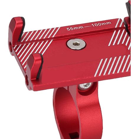 Support de vélo pour téléphone portable en aluminium, fiable et stable, pour VTT, moto, GPS intégré, rouge (1/5)