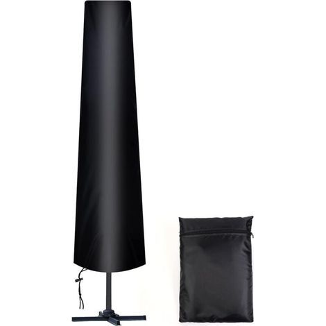 Schutzhülle für Sonnenschirme, gerader Durchmesser 300 cm, 210D Oxford-Gewebe, inklusive Aufbewahrungstasche, wetterfest, UV-beständig, schneesicher (1/5)