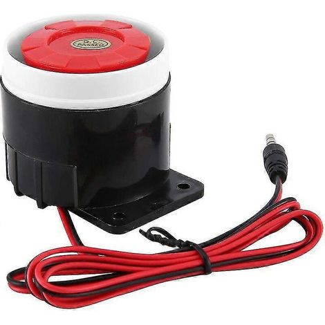 Sirena de alarma electrónica piezoeléctrica de CC, bocina de seguridad de 12 V CC, sirena de alarma electrónica de 120 dB (1/5)