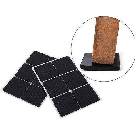 Rutschfeste, selbstklebende Gummifüße, schwarz, für Möbel und Stühle, Bodenschutz-Square 12pcs