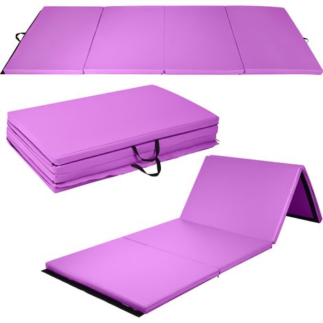 COSTWAY 240 x 116 x 5 cm Folding Soft Floor Mat Gym Mat Fitness Mat Purple (1/5)