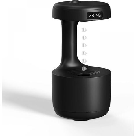 Humidificador de aire de 800 ml con llenado superior (negro), vapor frío y vapor cálido con indicador de tiempo, retorno de gotas de agua antigravedad, ideal para dormitorio y habitación. (1/5)
