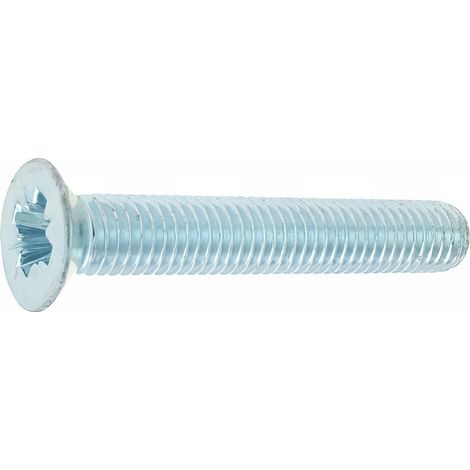 200 Vis métaux tête fraisée pozidriv zingués blanc DIN965 - diamètre 10 mm - Longueur 20 mm mm - Diamètre 10 mm