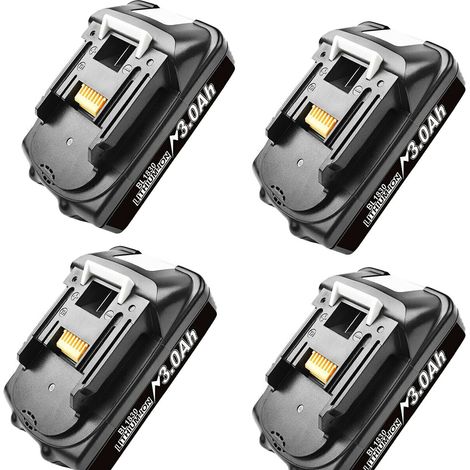 4x Batterie pour Makita 18V 3.0AH BL1815 Li-ion BL1860 BL1850 BL1850B BL1840 BL1840B BL1830 BL1830B LXT-400 194205-3 194309-1 194204-5 1963999-0 (1/5)