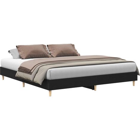 Maison Exclusive - Bettrahmen Schwarz Eichen-Optik 203 x 163 x 25