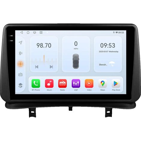 Carplay, Lecteur Vidéo Multimédia, Contrôle Vocal, compatible avec Renault CLIO 3 2005-2014, QS6 (8Cœurs 6G 64G)IA (1/2)