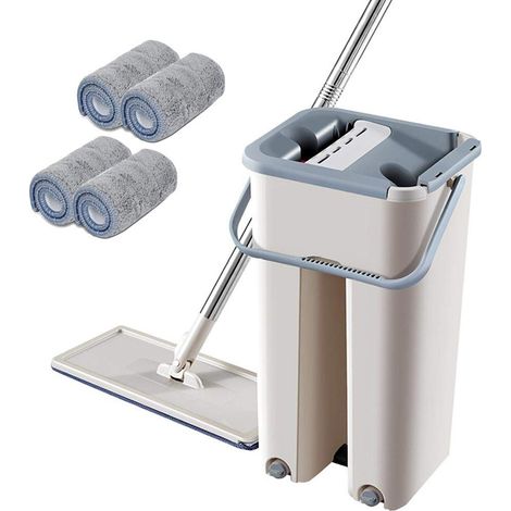 Serpillière en microfibre avec manche télescopique et rotation à 360 degrés pour sols (1/5)