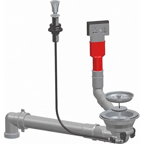 Scarico automatico del lavandino diametro 90mm, scarico automatico con tubo, speciale risparmio di spazio (1/4)