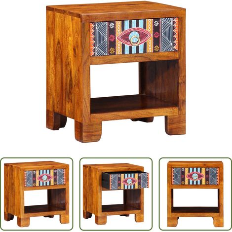vidaXL Buffet bois acacia - Buffet Multicolore 40 x 35 x 45 cm Bois d'acacia massif (1/5)