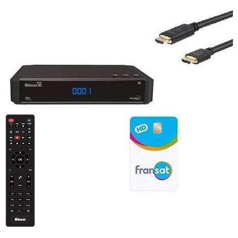 Récepteur satellite terminal HD Méosat Aston + carte Fransat + câble HDMI