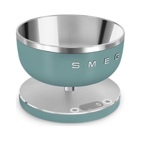 Smeg – Balance de cuisine numérique 5 kg – Bol amovible 1,8 L compatible lave-vaisselle – Fonction Tare – Écran LCD