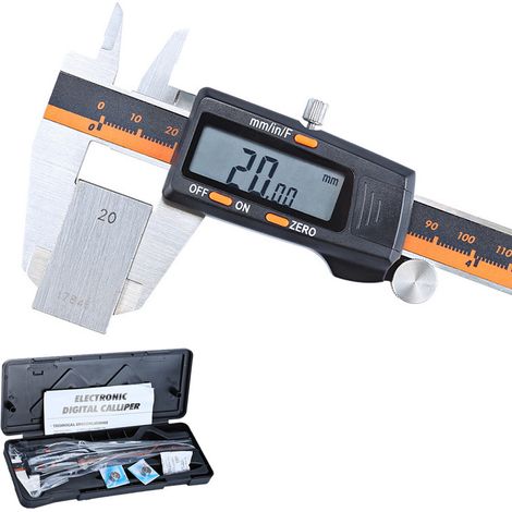 Pied à Coulisse NuméRique, Acier Inoxydable Pied A Coulisse Digital 150mm, MM/Inch Conversion, Digital Électronique Avec Lcd écran Précision Réglable 0.01mm, Haute Précision (1/5)