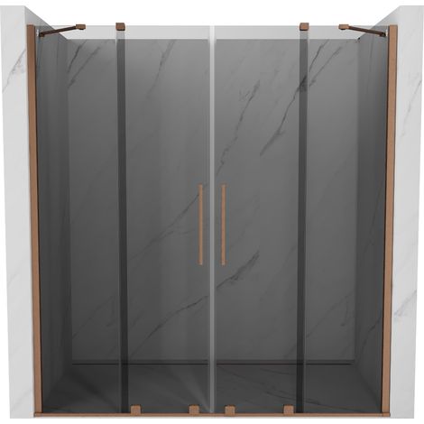 Mexen Velar Duo porte de douche coulissante 180 cm, graphite, cuivre brossé - 871-180-000-42-65 (1/5)