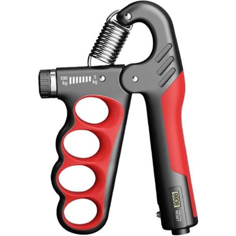 Exerciseur de prise en main, compteur d'exercice de prise réglable, renforcement de l'avant-bras en acier inoxydable, ressort antidérapant pour la main, renforcement des muscles, du poignet et des (1/5)
