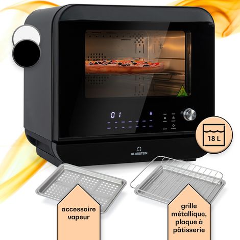 Klarstein Friteuse Sans Huile avec Fonction Maintien au Chaud, Friteuse Air Chaud Air Fryer XL 2450W, Mini Friteuse Electrique Sans Huile, Airfryer 18L à Chauffage Rapide, Minuterie, 10 Programmes (1/5)