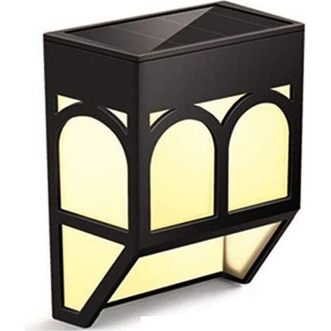 Lot de 4 Appliques Murales Rétro Enfichables Étanches, Éclairage Extérieur sans Fil à Énergie Solaire à LED pour Éclairage Décoratif pour Clôture, Jardin, Terrasse, Porche, Garage (Couleur : Blanc Cha (1/5)