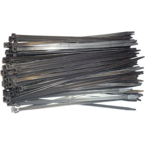 Attache cables rilsan noirs long 280 mm large 7.6 mm - 100 colliers plastiques