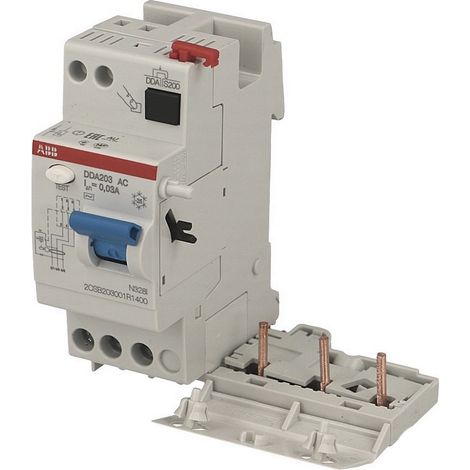 Bloc différentiel ABB DDA203 3P 40A 30mA type AC 2 modules B427926 (1/2)