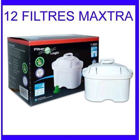 Packung mit 12 Maxtra Brita kompatiblen Filter Logic Filterpatronen MAXTRA12 Filter-logic