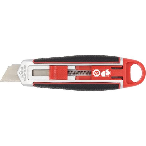 Wedo 078830 Cutter di Sicurezza, Allungabile Fino a 40 Mm, per Mancini e Destrorsi, Nero/Rosso (1/5)