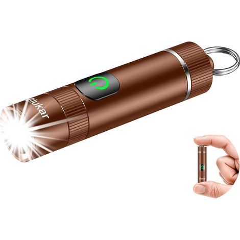 Linterna LED recargable mini de segunda generación 2026, linterna EDC  Potente linterna LED con llavero, 2 temperaturas de color, 8 modos, función de memoria, resistente al agua, linterna de emergenci (1/5)