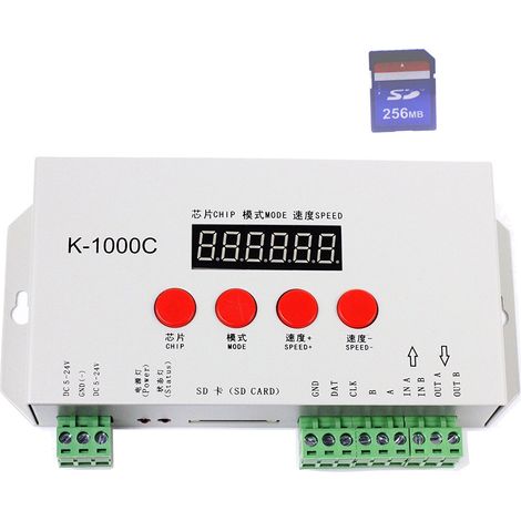 Contrôleur couleur K-1000C, module de ruban LED, contrôleur programmable, contrôleur de carte SD