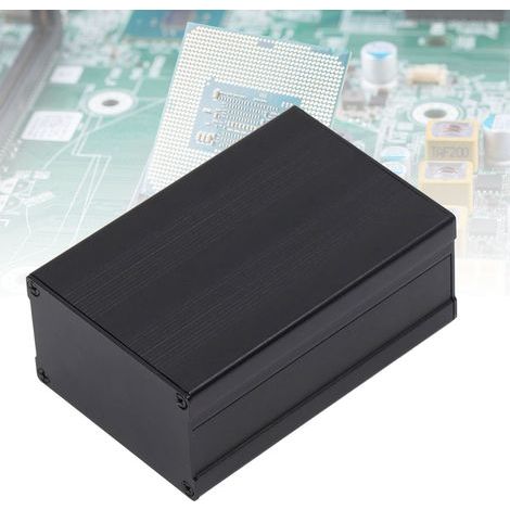 Boîtier de jonction électrique étanche en aluminium, type fendu pour bricolage, dimensions 46x76x110mm, couleur noire. (1/5)