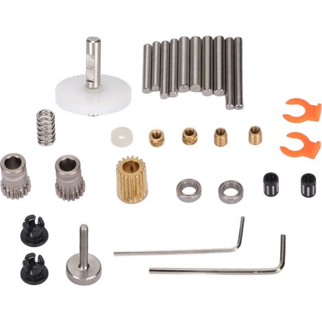 Kit d'extrudeuse double poulie avec engrenage double concave, alimentation stable, matériau métallique pour imprimante 3D Ender 3 (1/5)