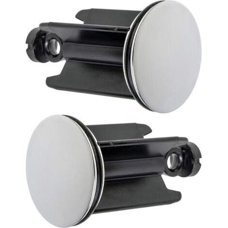 HOXILEELEOBouchon de Lavabo de Salle de Bain Universel Ø 40 mm, Lot de 2, Bouchon d’évacuation Chromé , avec Joint en Caoutchouc (1/5)